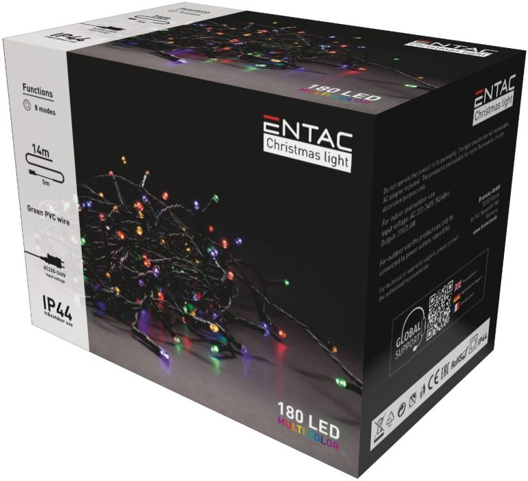 Χριστουγεννιάτικα Λαμπάκια Entac  80 LED Πολύχρωμα 14m