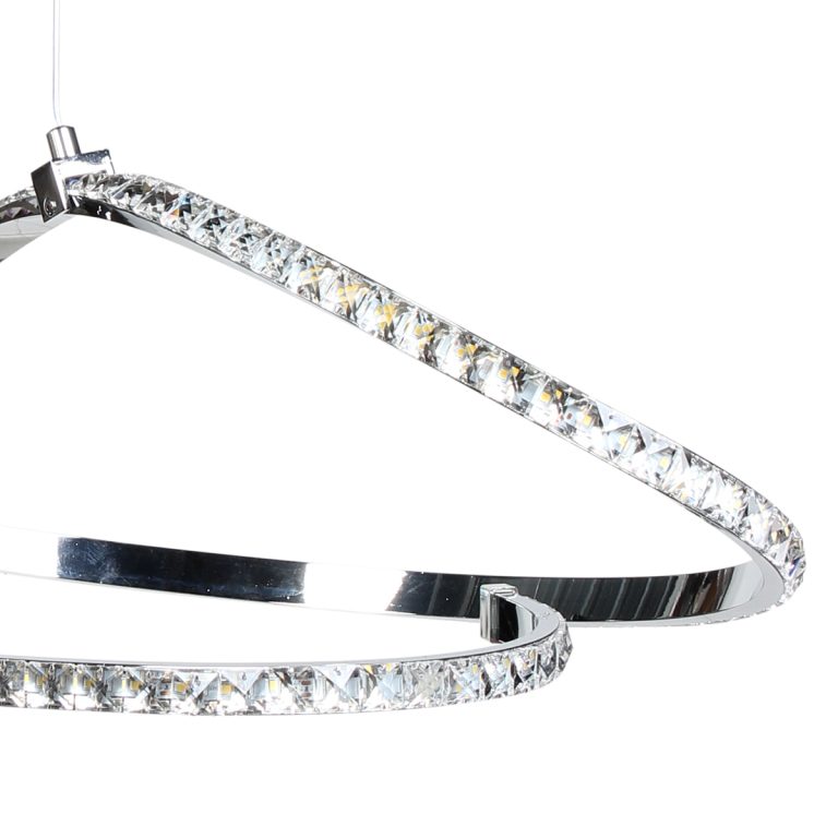 Φωτιστικό κρεμαστό LED 50W Χρώμιο με κρύσταλλα - Image 3