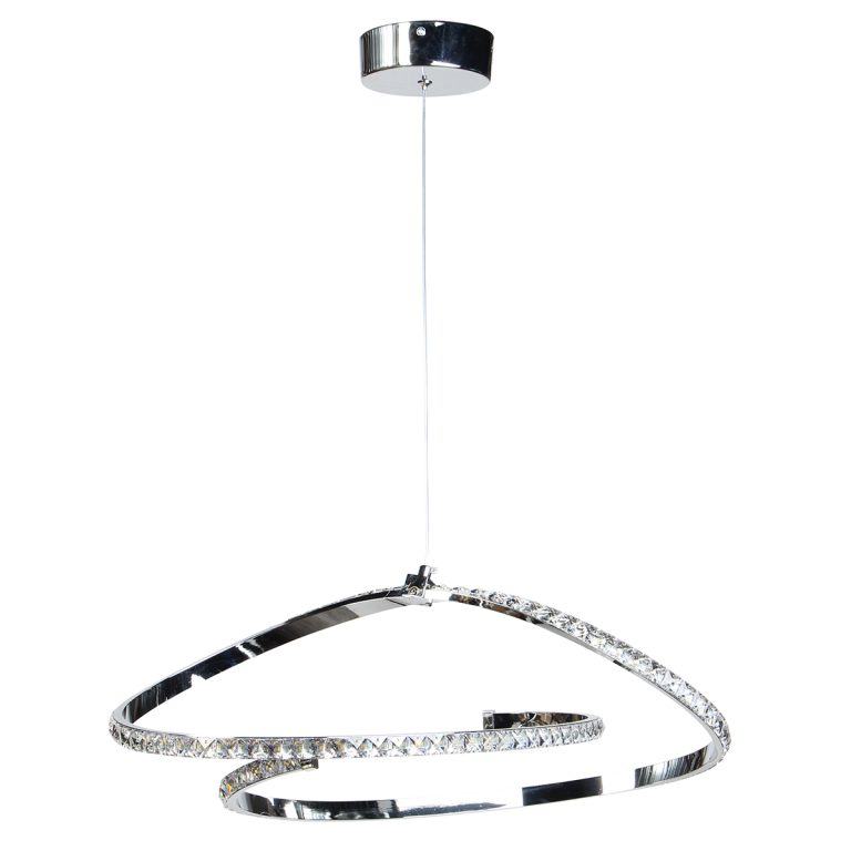 Φωτιστικό κρεμαστό LED 50W Χρώμιο με κρύσταλλα - Image 4