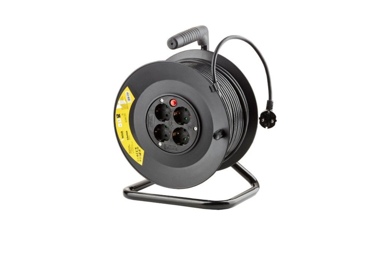 Στροφείο 4 Θέσεων 50m 1,5mm2 Μαύρο